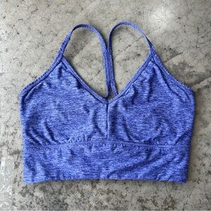CALIA Heathered Blue Strappy Back Longline Sports Bra